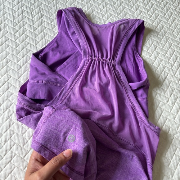 LULULEMON WORK THE CIRCUIT TANK HEATHERED MOONLIT MAGENTA SIZE 2 - Picture 5 of 8